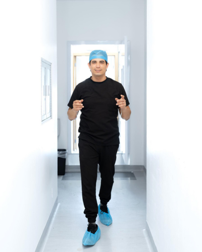 Dr. Rodriguez Lopez Walking in Hospital