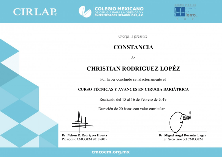 Curso-Tecnicas-y-Avances-en-Cirugia-Bariatrica-Dr.-Christian-Rodriguez-Lopez-Certification