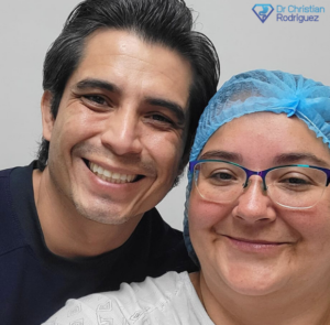 Dr. Christian Rodriguez Lopez with his patient Mandy